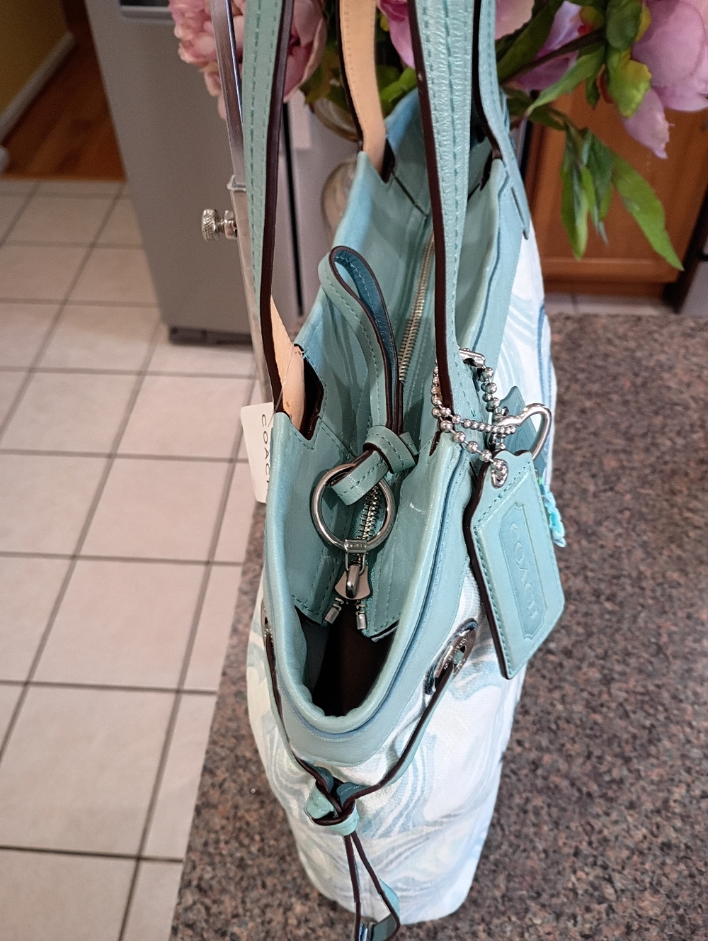 NWT Coach Audrey Signatute Op Art Swirl Tote - Picture 9 of 17